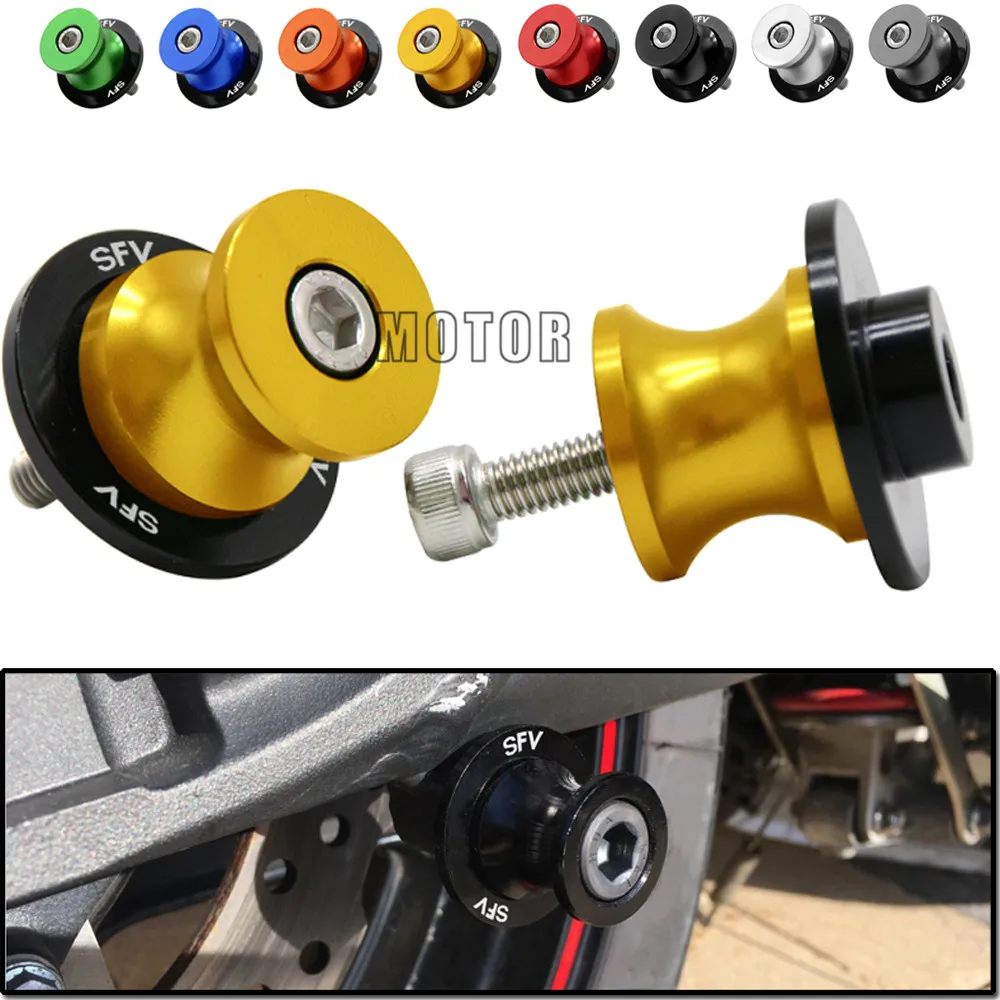 

Rear Swingarm Protector 8MM For Suzuki SFV Gladius 2009-2014 Swing Arm Sliders Spools Stand Paddock CNC Motorcycle Stand Screws