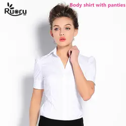 Ruoru большой размеры для женщин средства ухода за кожей рубашка с буфами на рукавах женский блузка Мода сорочка Femme дамы офисная рубашка