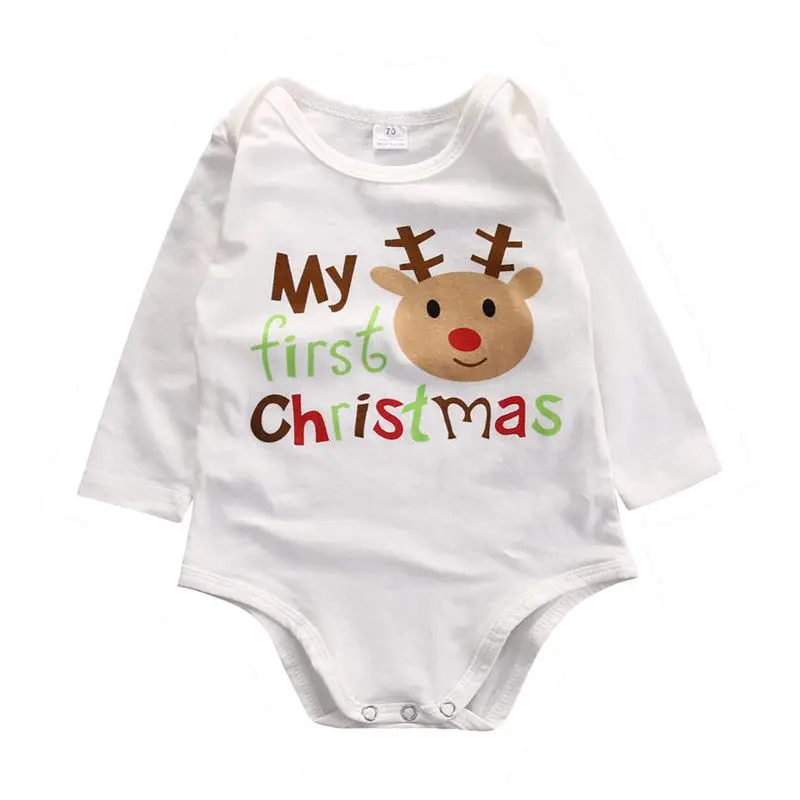 Рождественский детский комбинезон для маленьких мальчиков и девочек, теплый комбинезон для малышей, хлопковая одежда