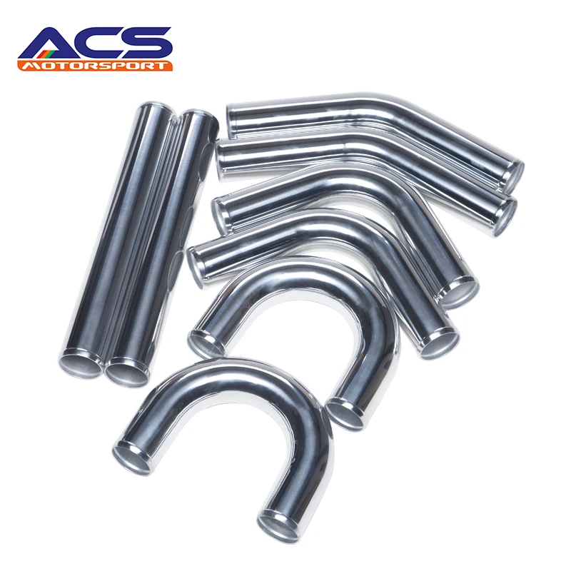 Universal Polished 2.5'' Aluminum FMIC Intercooler Piping Kit DIY