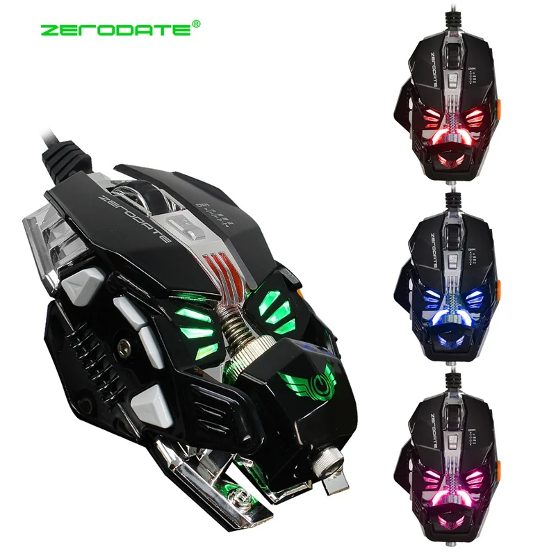 

Drop Shipping 8 Button Wired Mouse USB Optical Computer Mice A5050 Chip 2500DPI Mechanical Gaming Mouse For Laptop PC Gamer