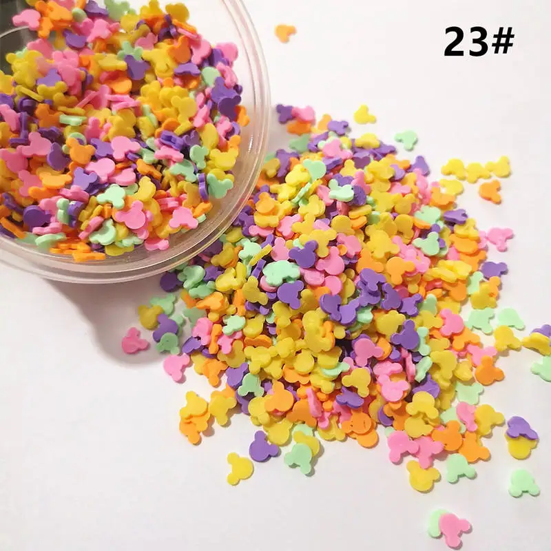 100g Mixed Color Clay Chocolate Sprinkles Heart Shaped DIY Parts Fake Cake Decorating Polymer Clay Sweets Deco Decoration 