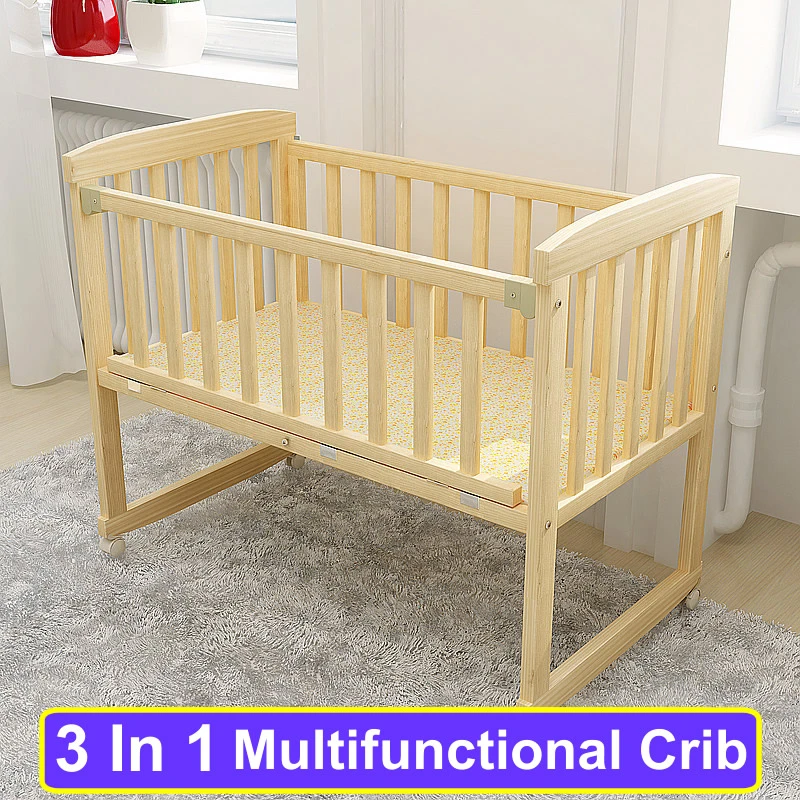 Lit En Bois Multifonction 3 En 1 Pour Bebe 100x55cm Ensemble De Literie Portable Berceau Pour Bebe Tour De Lit Cp46 Aliexpress