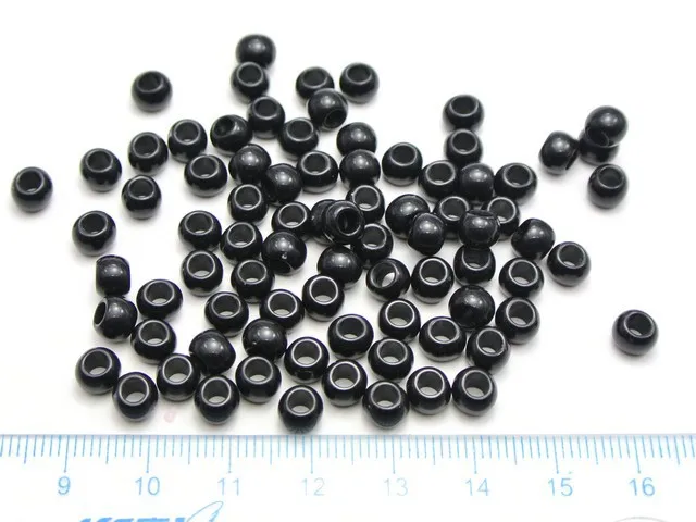 500 черный цвет акриловые Круглые бусины пони 6X4 мм для детей ремесло Kandi браслет