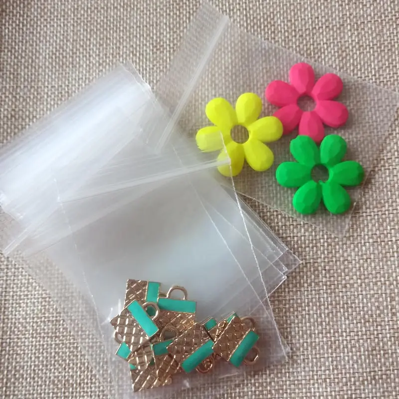 100 шт. ювелирные изделия мешки Ziplock молния и застежка Lock закрывающимися Пластик