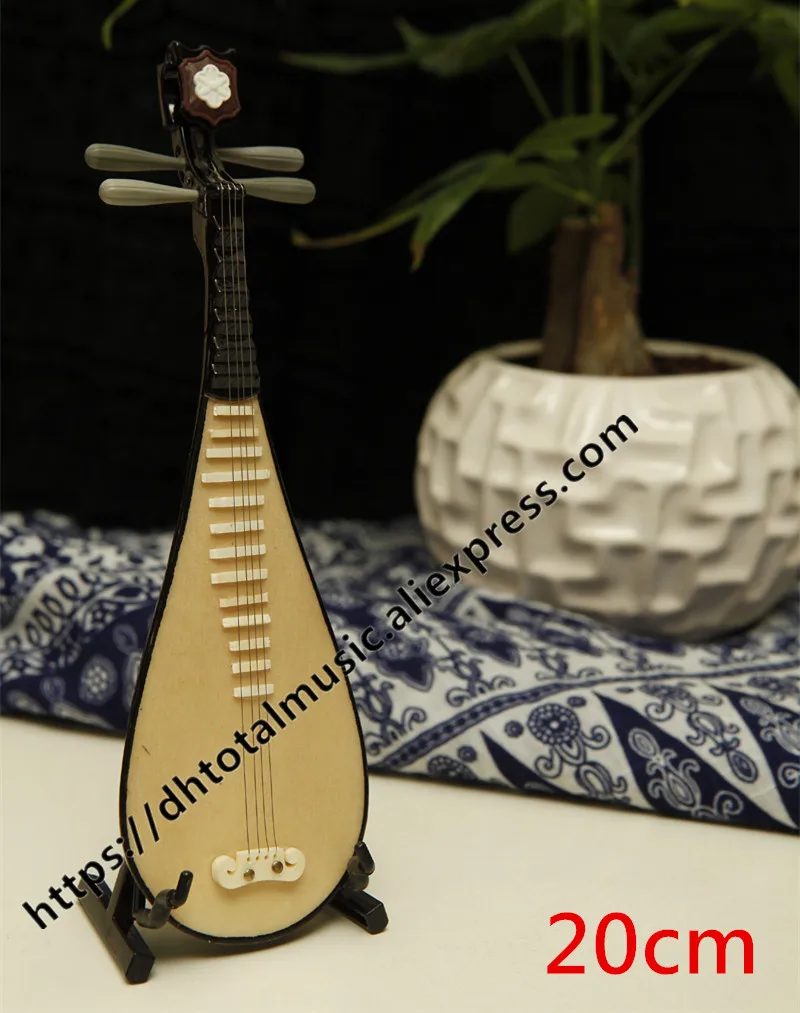Миниатюрная модель Pipa Реплика с подставкой и чехол Mini lute мини музыкальный инструмент украшения китайские традиционные подарки - Цвет: 20cm