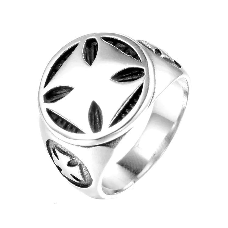 

Silver black color stainless steel Cross Ring for Men New Fashion Gothic Punk Men Ring Christian Jewelry Dropshopping