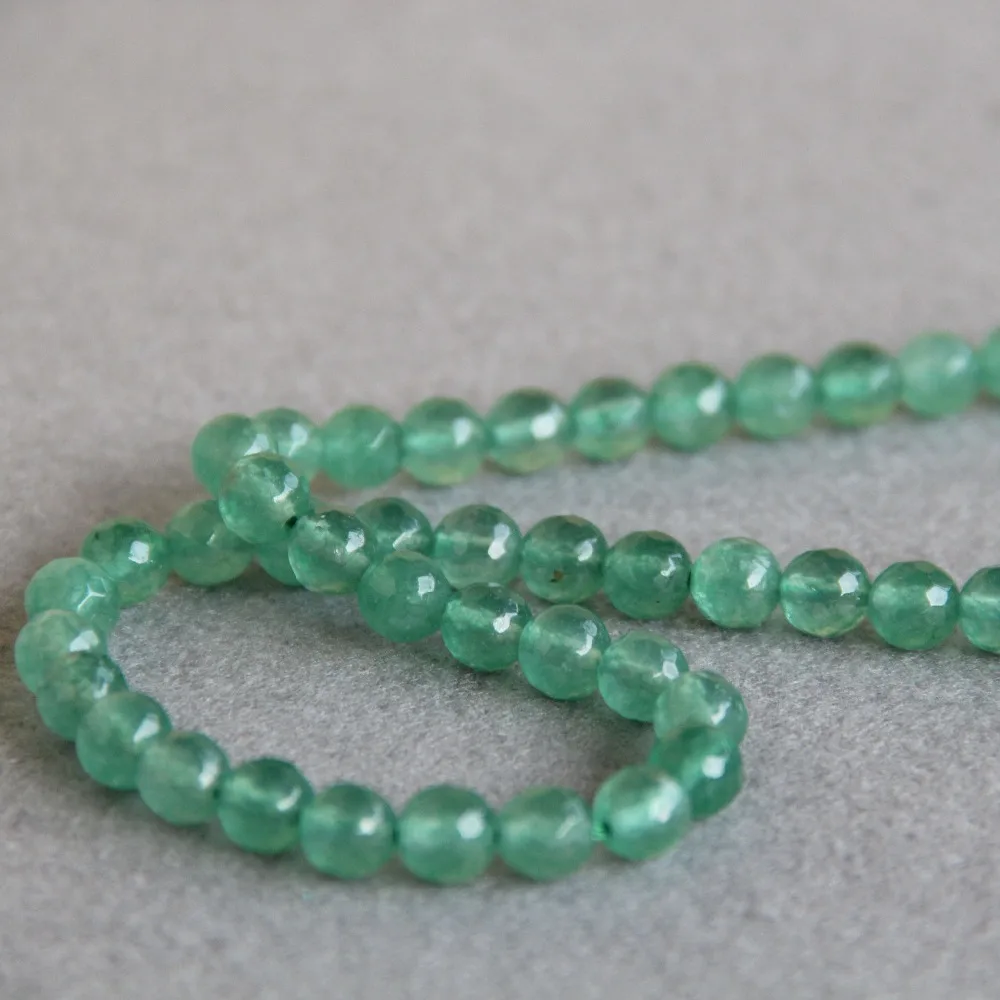 2019 (Min Order1) 8mm Faceted Natural Light Green Aventurine Beads