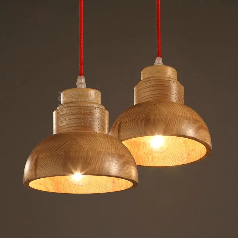 

Northern Eurpean Industrial Vintage Loft Style Wood Pendant Light Restaurant Decoration Light Cafe Bar LED Lamp Free Shipping