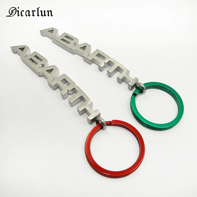 

DICARLUN Stainless Steel Auto Keychain Abarth Key Chains For Fiat Car Logo Red Green Keyring Key Accesorias Driver Gifts for Men