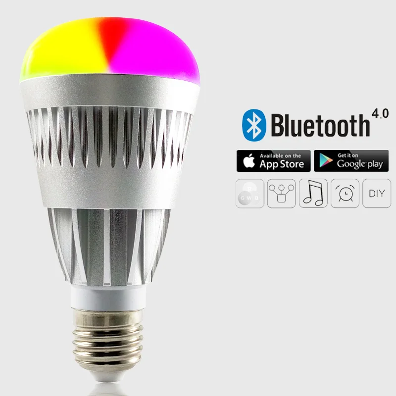 

Changable Color E27 10W RGBW led bulb Bluetooth Wireless remote 4.0 smart dimmable lighting led light for IOS Android
