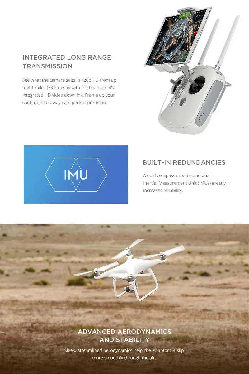 DJI Phantom 4 With 4K HD Camera Avoid Obstacles Automatically RC Quadcopter RTF