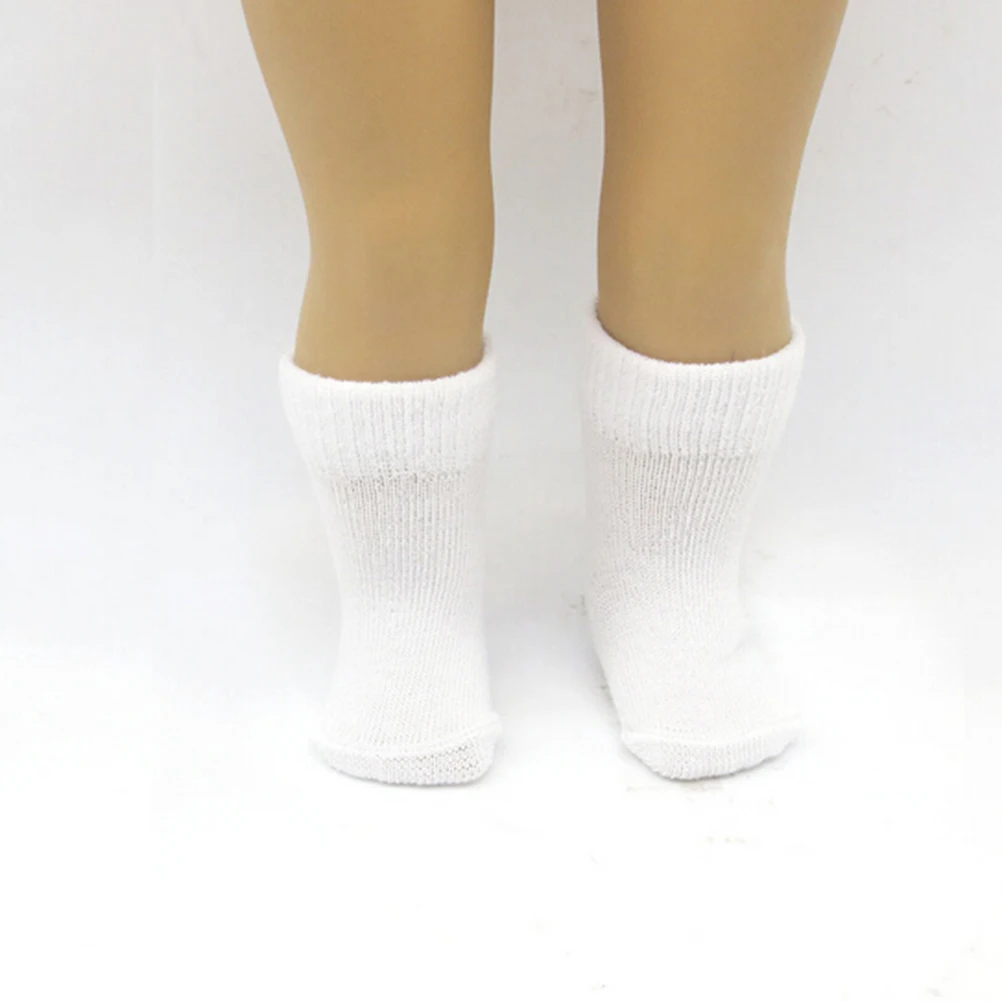 Hot new style 1pair 18 Inch Doll Socks Fits American Girl Doll Clothes More white Color