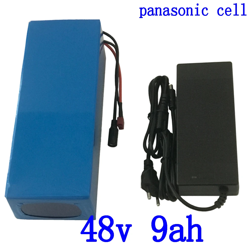 48V Lithium battery pack 48V 9AH 500W ebike battery 48V scooter Lithium ion battery use panasonic cell with 15A BMS+ 2A charger HNF 