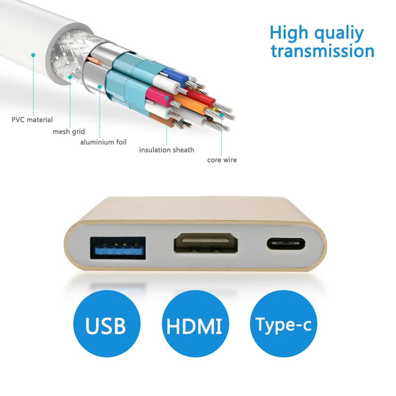 HDMI тип-c адаптер док-станция для пульта дистанционного управления для телевизора HDMI конвертер адаптер для MacBook Xiaomi ноутбук телефон