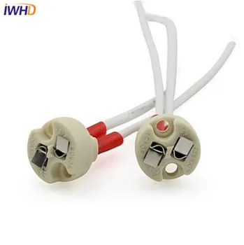

IWHD 10pcs/lot GU5.3 Lampholder Ceramic Light Base Socket Lamp Holder Pottery And Porcelain