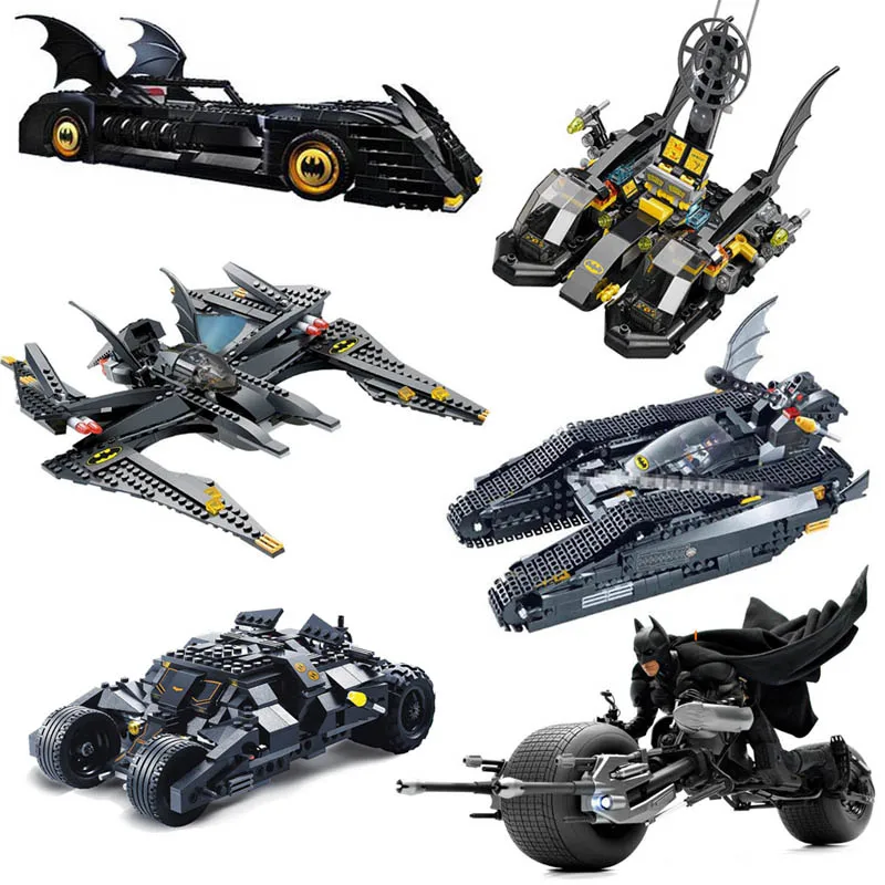 

Batman The Bat tank Batwing Batboat Harbor Pursuit Batpod Batmobile Model Building Block Toys Set Best gift for boy children