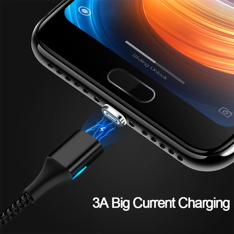 Магнитный usb-кабель для зарядки 3A для быстрой зарядки iphone 7 8 Micro usb type C для samsung huawei Xiaomi зарядное устройство для андроида шнур