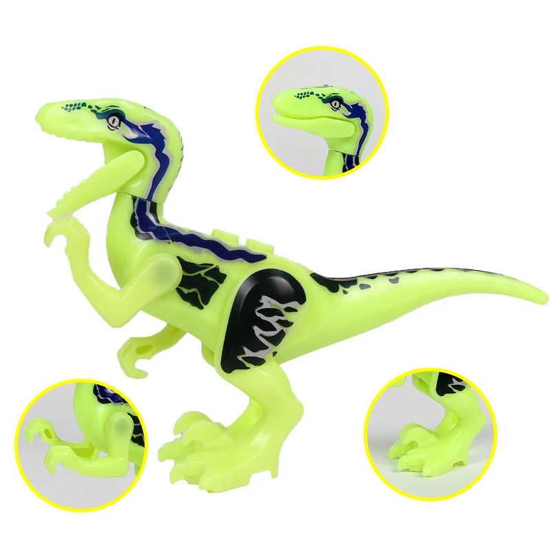 8 Styles Building Blocks Luminous Single Dinosaurs Jurassic World Pterosaurs Classic With Legoe Figures Bricks Toys  Kids F4
