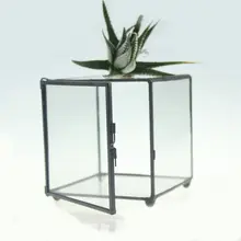 Modern Handmade Tabletop DIY Square Glass Geometric Terrarium Succulent Fern Moss Plant Terrarium Box Display Planter Flower Pot