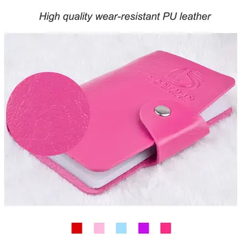 

24 Slots PU Leather Rectangle Nail Art Stamp Plate Folder Holder Stamping Plates Storage Bag Cases Template Album Organizer