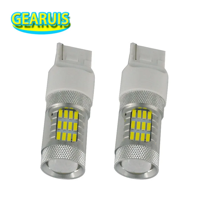 50 шт. супер яркий T20 W21W 7440 56 smd 4014 светодиодная линза 7443 w21/5 Вт сигнала поворота