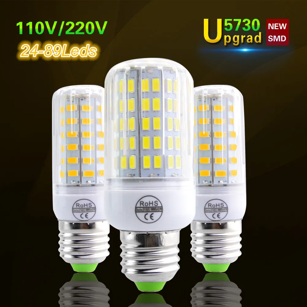 

110V / 220V E27 Led Bulb Lamp SMD5730 24 30 42 64 80LED Focos Luz Light Equal Incandescent 20W-90W Upgrade Design Lamparas 1PCS
