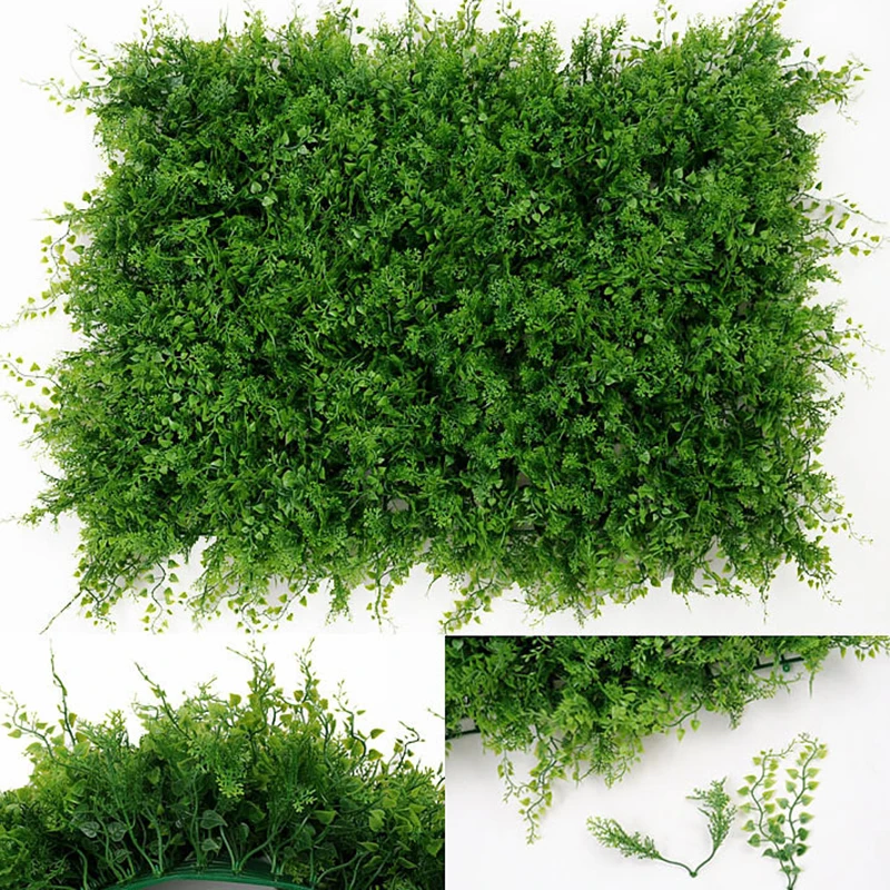 

40*60cm Fake Artificial Green Wall Vertical Home Garden Screen Plants Hedge Ivy