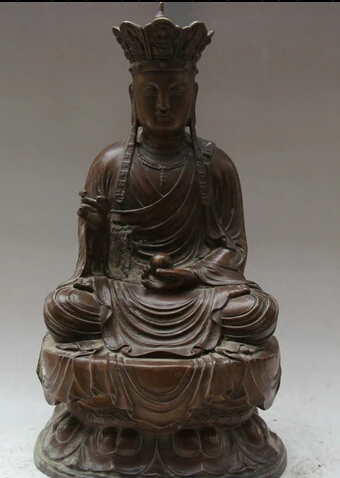 

JP S0524 17" Chinese Buddhism Bronze Ksitigarbha Boddhisattva Netherworld Leader Statue Discount 35%