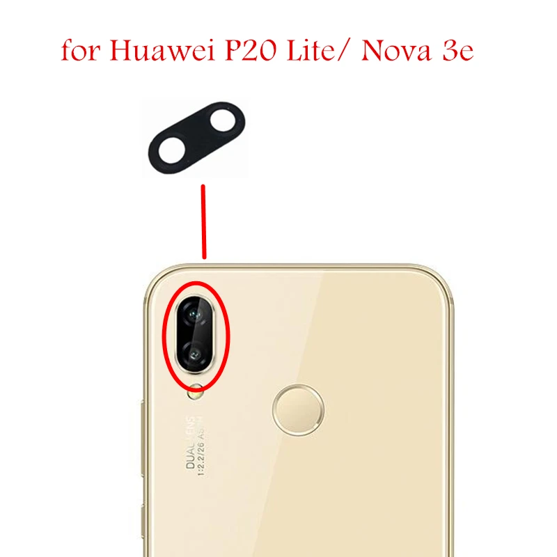 

2pcs for Huawei P20 Lite Back Camera Glass Lens Rear Camera Glass with 3M Glue P20Lite/ Nova 3E Replacement Repair Spare Parts