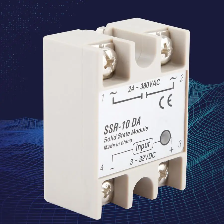 

Voltage Relay Solid Board State Relay SSR-10DA 3-32VDC Input 24-380VAC Rated Voltage Board 10A Current bistable relay