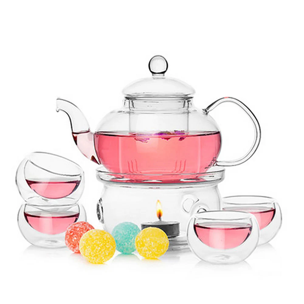 GFHGSD Wholesale High Quality Glass Teapot Set (8pcs) Coffee Tea Herb