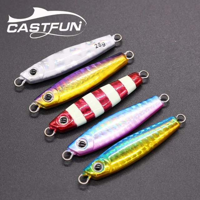 Castfun 5pcs/lot Metal Jig Artificial Bait Casting Lure Mix Color Spoon