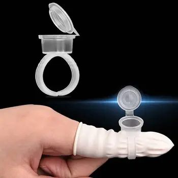 

50Pcs Ring Cups Tattoo Supply Disposable Tattoo Ink Pigment Holder Cap Semi-permanent Eyebrow Makeup Body Art Tattoo Accessory