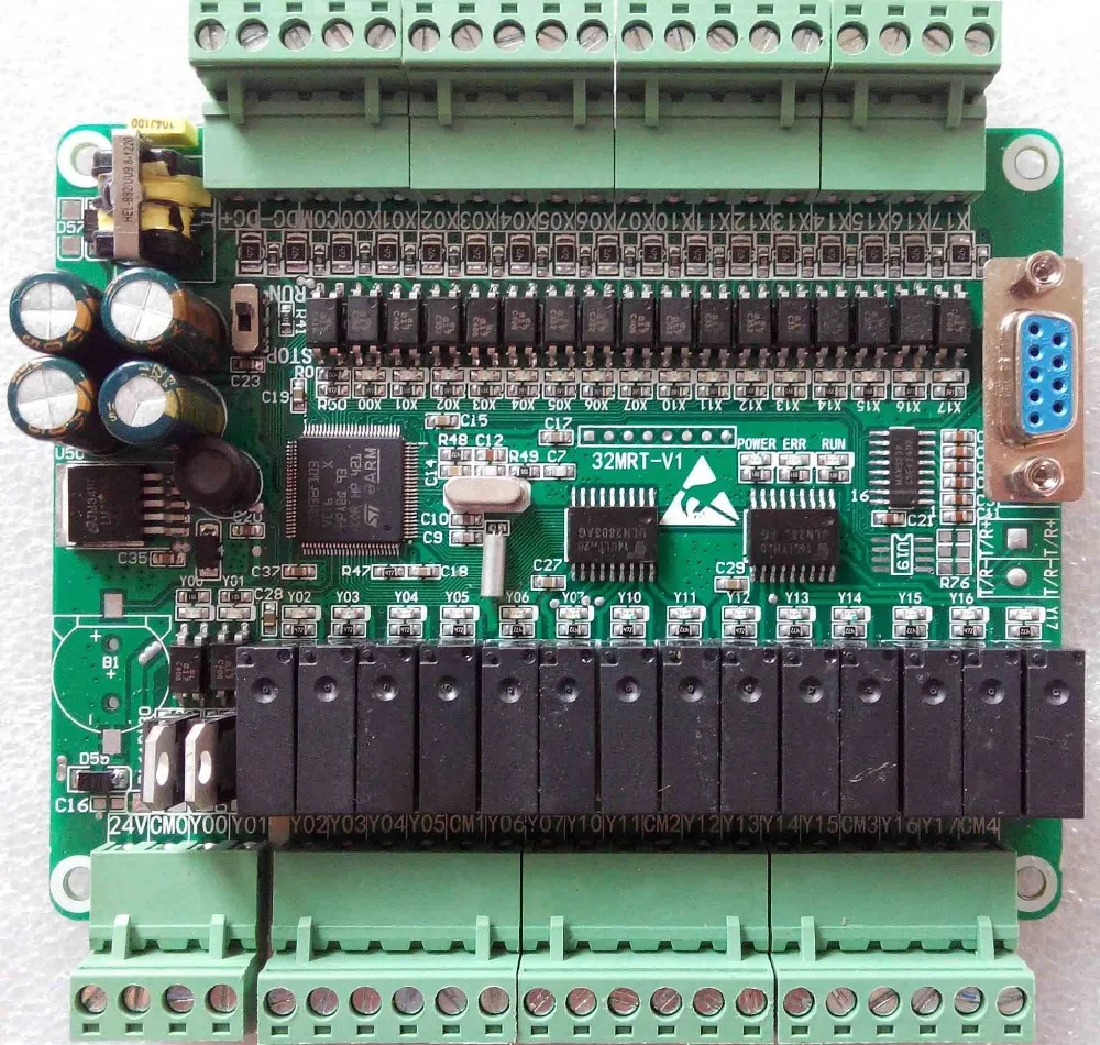 

32MRT 16 input 14 relay outputs, 2 transistor outputs High pulse output 232 Communicate 24V