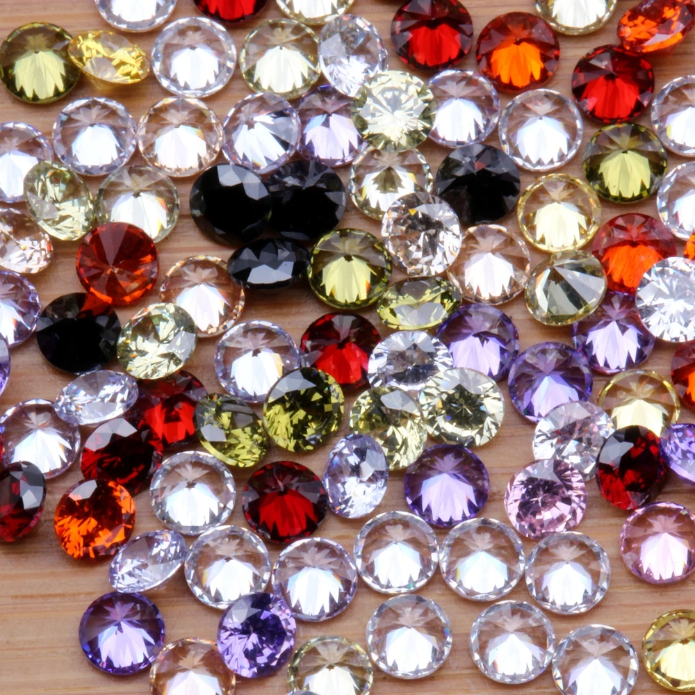 

0.8-4mm 1000pcs AAAAA+ Mixed Colors CZ Stone Round Cut Beads Cubic Zirconia Synthetic Gems For Jewelry