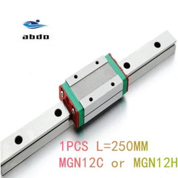 

1pcs 12mm Linear Guide MGN12 L= 250mm linear rail way + MGN12C or MGN12H Long linear carriage for CNC XYZ Axis Hot sale