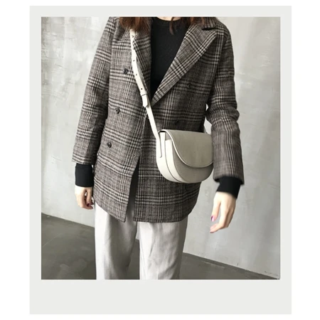 WOONAM, женская модная сумка, топ, скрытый, натуральная телячья кожа, узор ящерицы, Маленькая седельная сумка, сумка через плечо WB735 - Цвет: Off-white