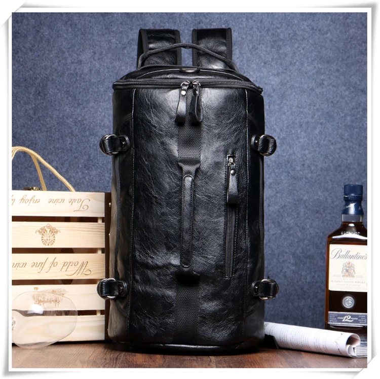 Новые ведра рюкзаки сумки Мужские Двойные сумки через плечо мягкая искусственная кожа большой емкости рюкзаки модные водонепроницаемые дорожные рюкзаки