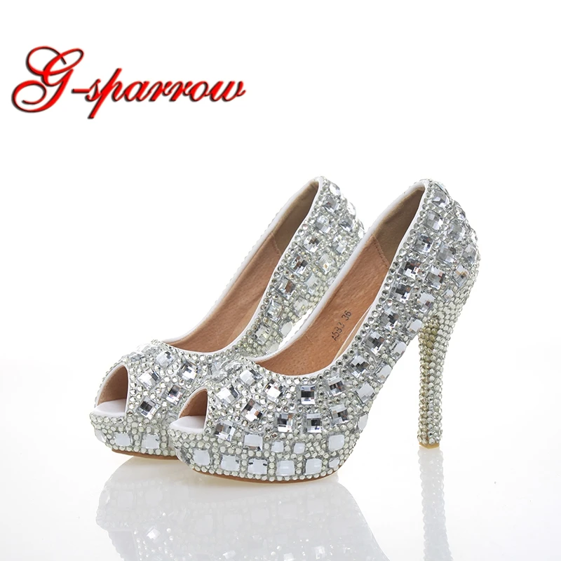 silver shoes 4 inch heels