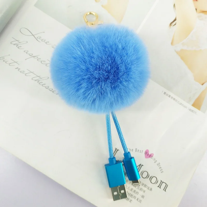 

Protable USB Puffy Ball Key Chains Handmade Pompom Ball Pendant Jewelry Charms Keyring Bag Decor Ornament Keychain New Year Gift