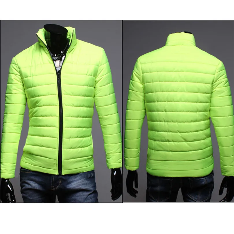Men Winter Autumn Jacket Casual Keep Warm Stand Collar Coats Slim Long Sleve Zipper Jacket Top Coat Male Outwear Coat #4M28 (4)