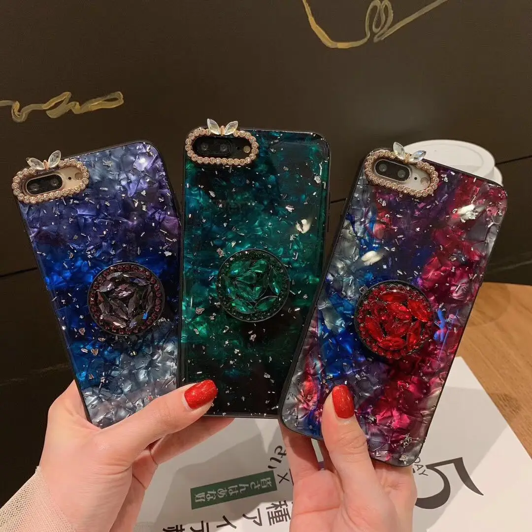 Чехол подставка для телефона iPhone XS MAX XR X i8 Plus i7 роскошный чехол со стразами Ins 6 6s с