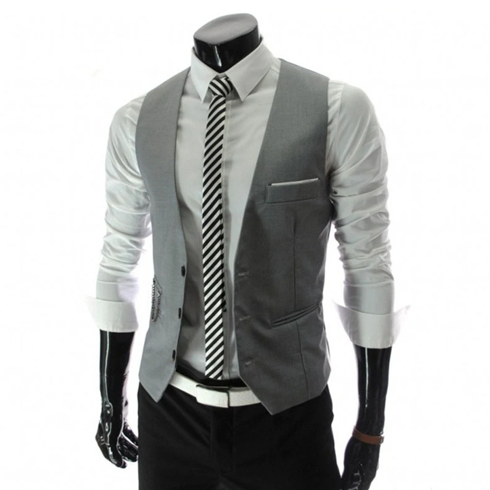 0 : Buy Hot Sale Dress Vests For Men Slim Fit Mens Suit Vest Male Waistcoat Gilet ...