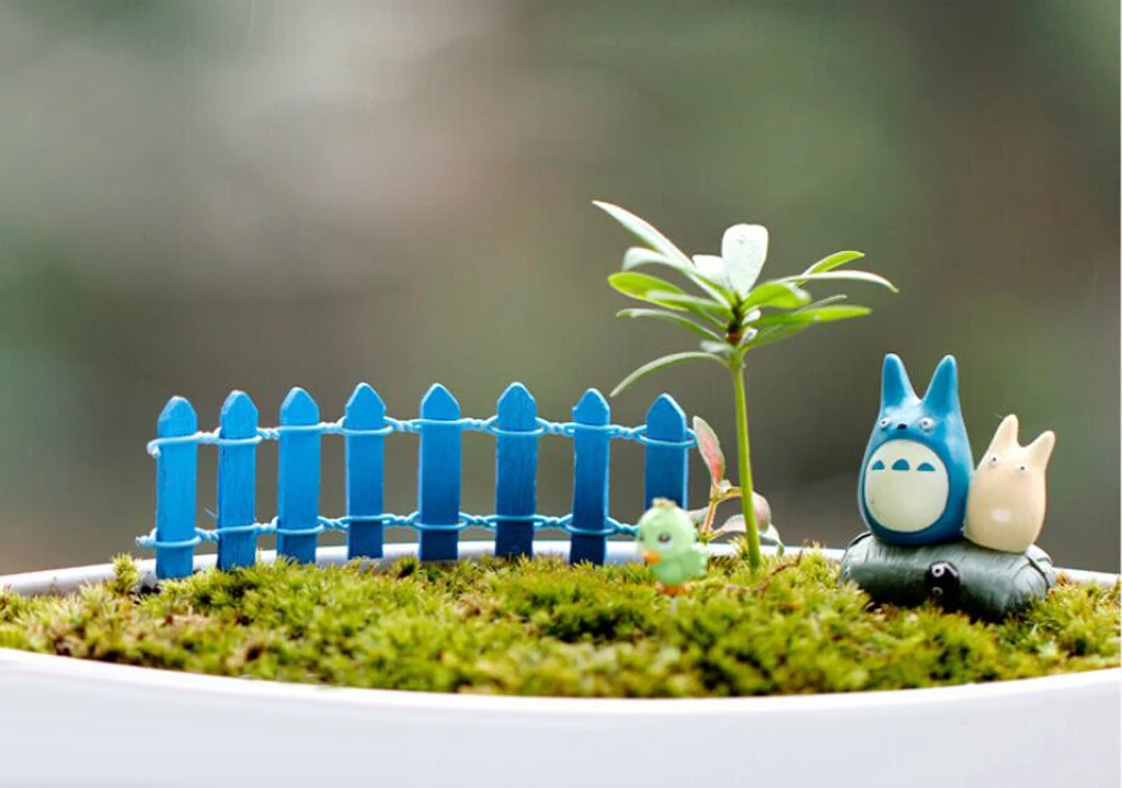Mini Doll House Garden Picket Fence Micro Landscape Bonsai Terrarium Ornament  perfect for any miniature garden landscape DIY 