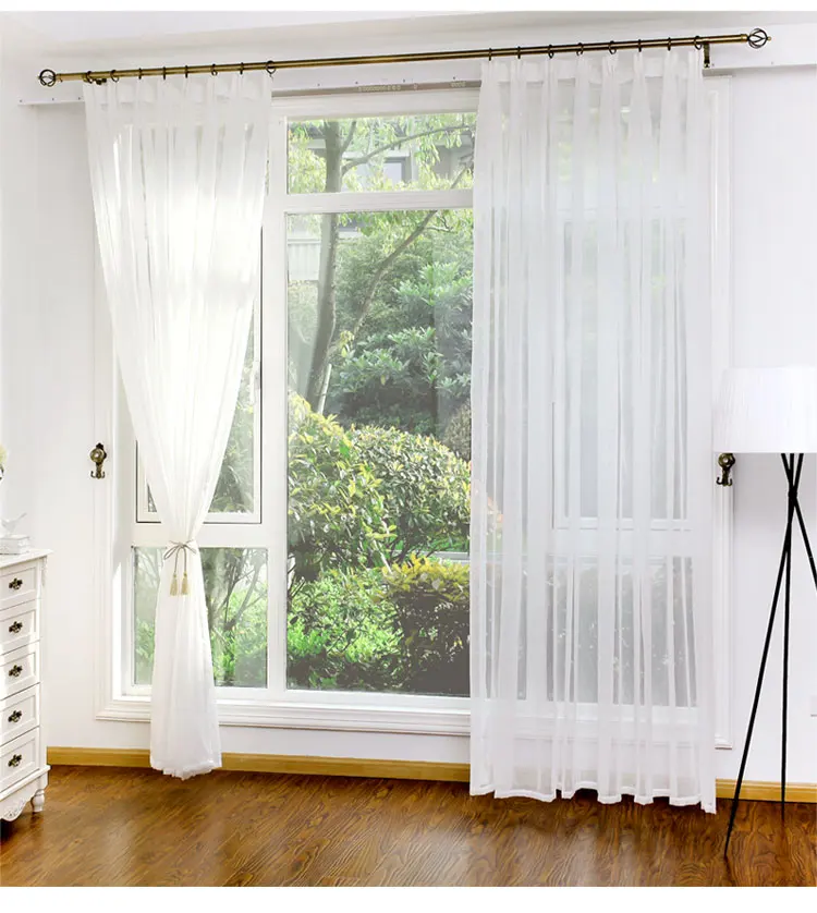 pure white Gauze White yarn Balcony with curtains Finished screens custom made Window curtains