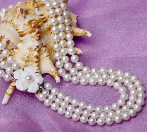 

Hot selling free shipping*******REAL8-9 mm natural triples trand Australian south sea white pearl necklace 18