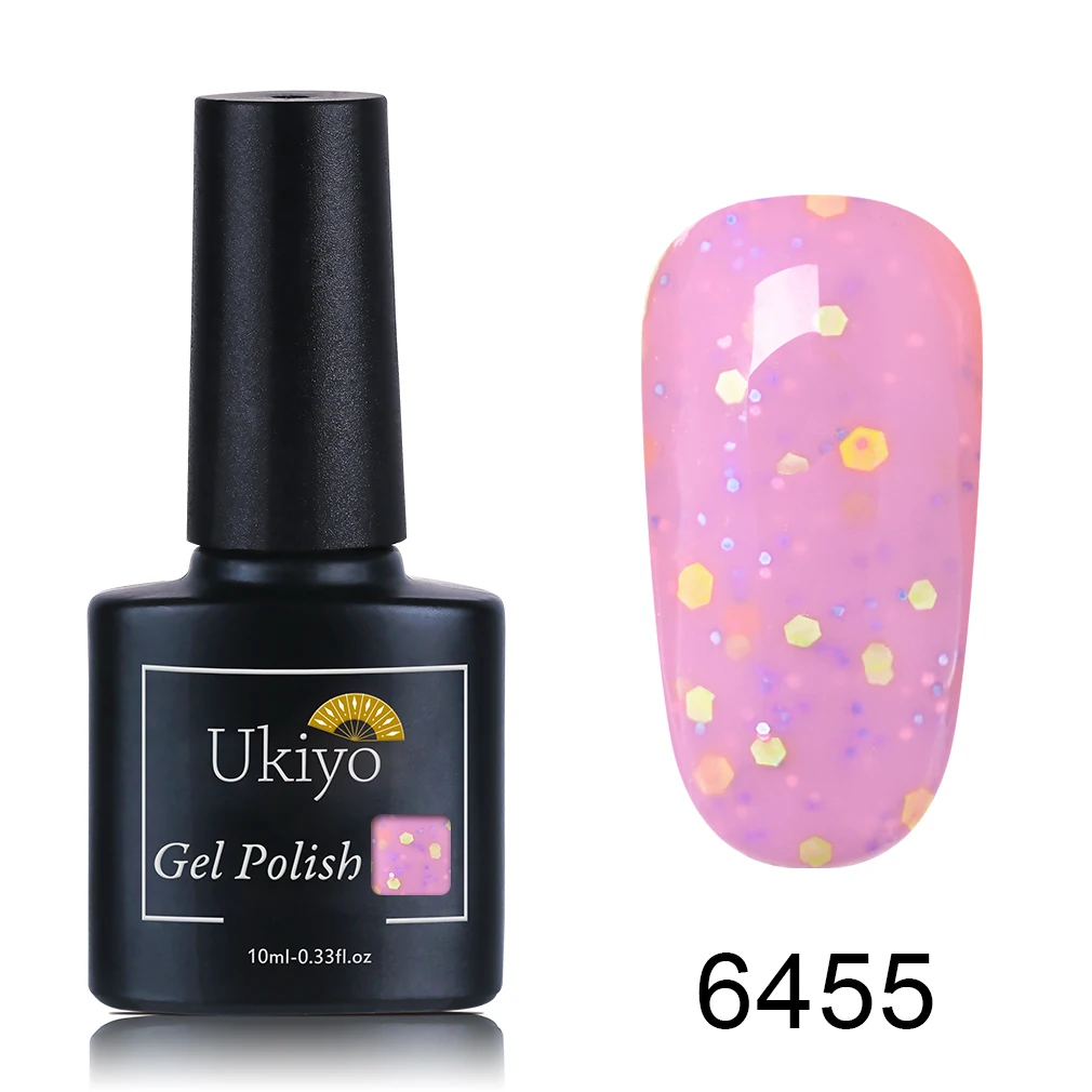 Ukiyo 10 мл сырный Гель-лак для ногтей Soak Off UV светодиодный Гель-лак для ногтей Полупостоянный карамельный цвет гель-Лаковая основа топ-Гель-лак - Цвет: 6455