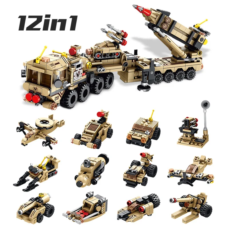 12 в 1 Детская ПВО ракетная установка головоломка Сделай сам Установка и монтаж маленькая частица строительные блоки, игрушки и подарки
