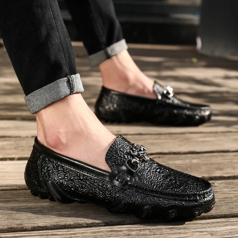 

Original Moccasins Gommino Drivers With GG Sylvie Web Buckle Loafer Men Casual Roman Moosehide Weekender Shoes Large Size 47